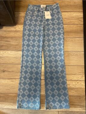Nanushka Meason Blue Monogram Large Denim Jeans – Size 25 – NWT